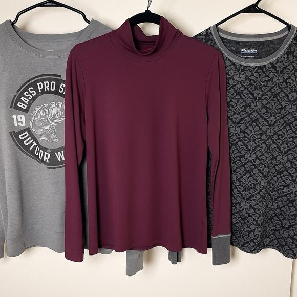 Womens 3-PC Long Sleeve Top Bundle Cuddl Duds, Bass Pro Shops,‎ Columbia L/XL - Picture 1 of 11